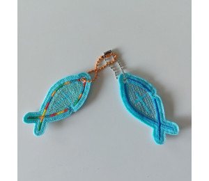 Stickdatei - ITH Anhänger Fisch Kreuz